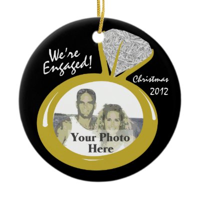 Engagement Ring Photo Christmas Tree Ornaments