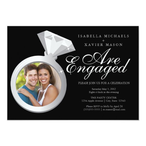 Engagement Ring Photo Edition 5x7 Paper Invitation Card Zazzle