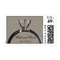 Engagement Ring Wedding Postage Stamp
