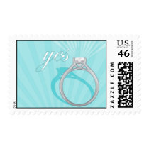 Engagement Ring "Yes" - blue stamps