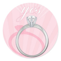 Engagement Ring "Yes" - pink stickers