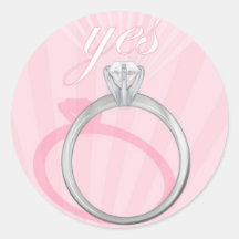 Engagement Ring "Yes" - pink Stickers