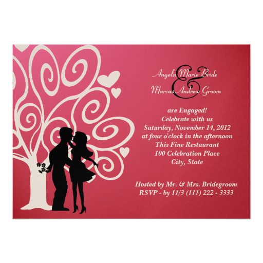 Engagement/ Wedding Silhouette Personalized Invitations