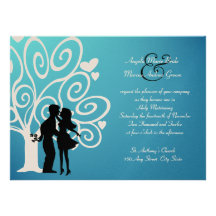 Engagement/ Wedding Silhouette Personalized Announcements