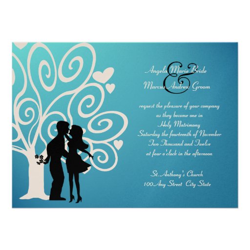 Engagement/ Wedding Silhouette Personalized Announcements