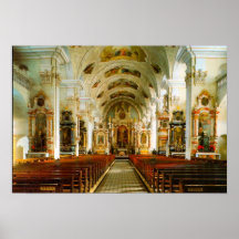 Engelberg Abbey Church Print