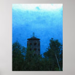 Enger Tower Dark Sky Above-Painting Print