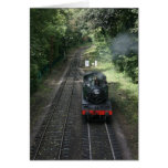 Engine approaching Bishops Lydeard station Greeting Cards