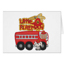 Engine Little Fireman African American Tshirts Greeting Cards