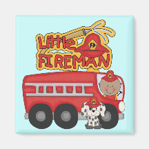 Engine Little Fireman African American Tshirts Refrigerator Magnet