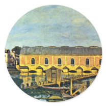 Engine Of The Pump In Marly By Sisley Alfred Round Sticker