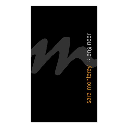 Engineer BoldScript Monogram BusinessCard Business Card Template (front side)