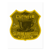 Engineer Caffeine Addiction League Postcard