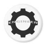 engineer cogwheel fridge magnet