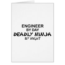 Engineer Deadly Ninja by Night Greeting Card