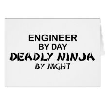 Engineer Deadly Ninja by Night Greeting Card