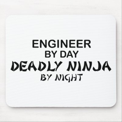 Engineer Deadly Ninja by Night Mouse Mats by poorrichards