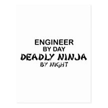Engineer Deadly Ninja by Night Post Cards