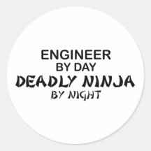 Engineer Deadly Ninja by Night Round Sticker