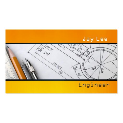 Engineer, Engineering Architect Business Card (front side)