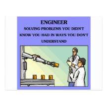 engineer engineering joke postcard