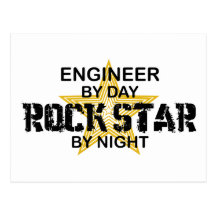 Engineer Rock Star by Night Postcard