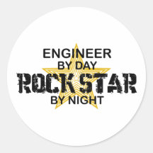 Engineer Rock Star by Night Stickers