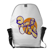 Engineer Technician With Ultrasound Sonar Dish Commuter Bags