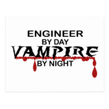 Engineer Vampire by Night Postcard