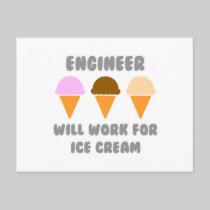 Engineer ... Will Work For Ice Cream Post Card