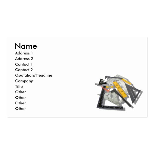 EngineeringTools090810, Name, Address 1, Addres... Business Card Templates (front side)