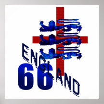 England 66 Soccer Football Retro Gifts Print