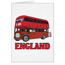 England Bus Greeting Cards