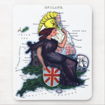 England Caricature Map mousepads