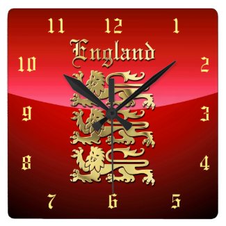 England CoA Square Wall Clock