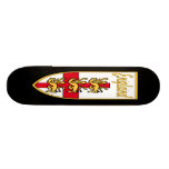 England, English, 3 Lions Badge or Crest,Black Bac Custom Skateboard