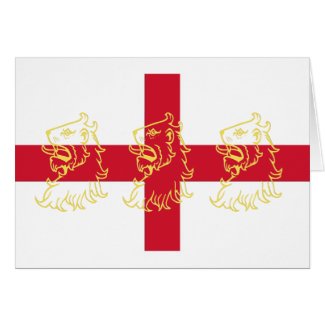 England English Flag Saint George Cross Lions zazzle_card