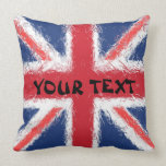 England Flag: ADD TEXT Pillow