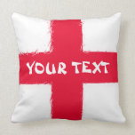 England Flag: ADD TEXT Throw Pillows