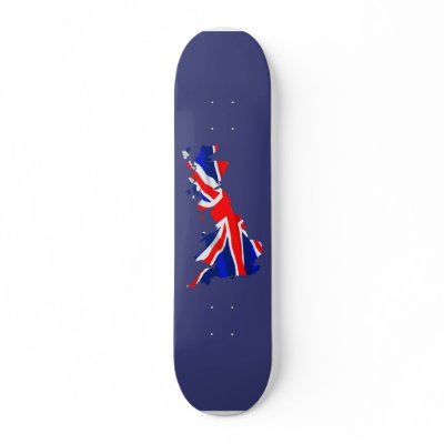 England Flag Map Skateboard by