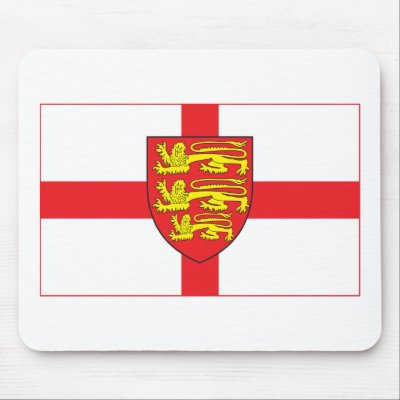 England Flag with coat of arms Mousepad by FlagTshirts