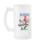 This adorable little panda is too cute! He's featured in front of a large flag from England and ready to play football and score some goals. This cute design is perfect for football players and soccer fans.