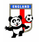 This adorable little panda is too cute! He's featured in front of a large flag from England and ready to play football and score some goals. This cute design is perfect for football players and soccer fans.