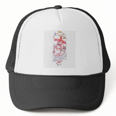 England Forever Tattoo Bulldog Trucker Hats by BUSHWICK