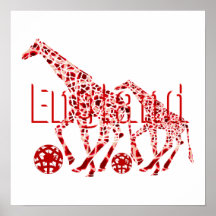 England Giraffes soccer Football team & fans gifts Print