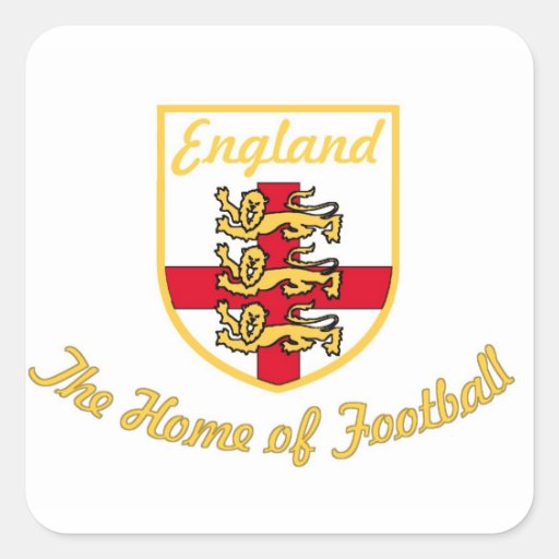 England,Lions,The Home of Football (Soccer)Badge-w Square Stickers