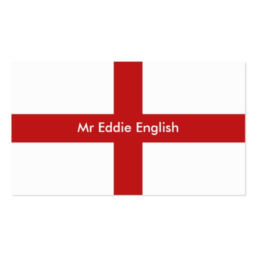 England, Mr Eddie English Business Cards (front side)
