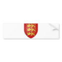 England Official Coat Of Arms Heraldry Symbol bumper stickers