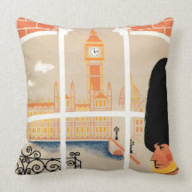 England retro travel pillow