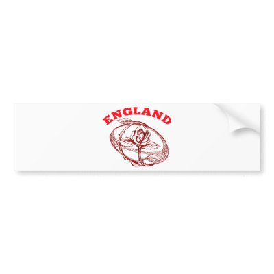 England rugby ball with rose flower vine entwined bumper stickers by